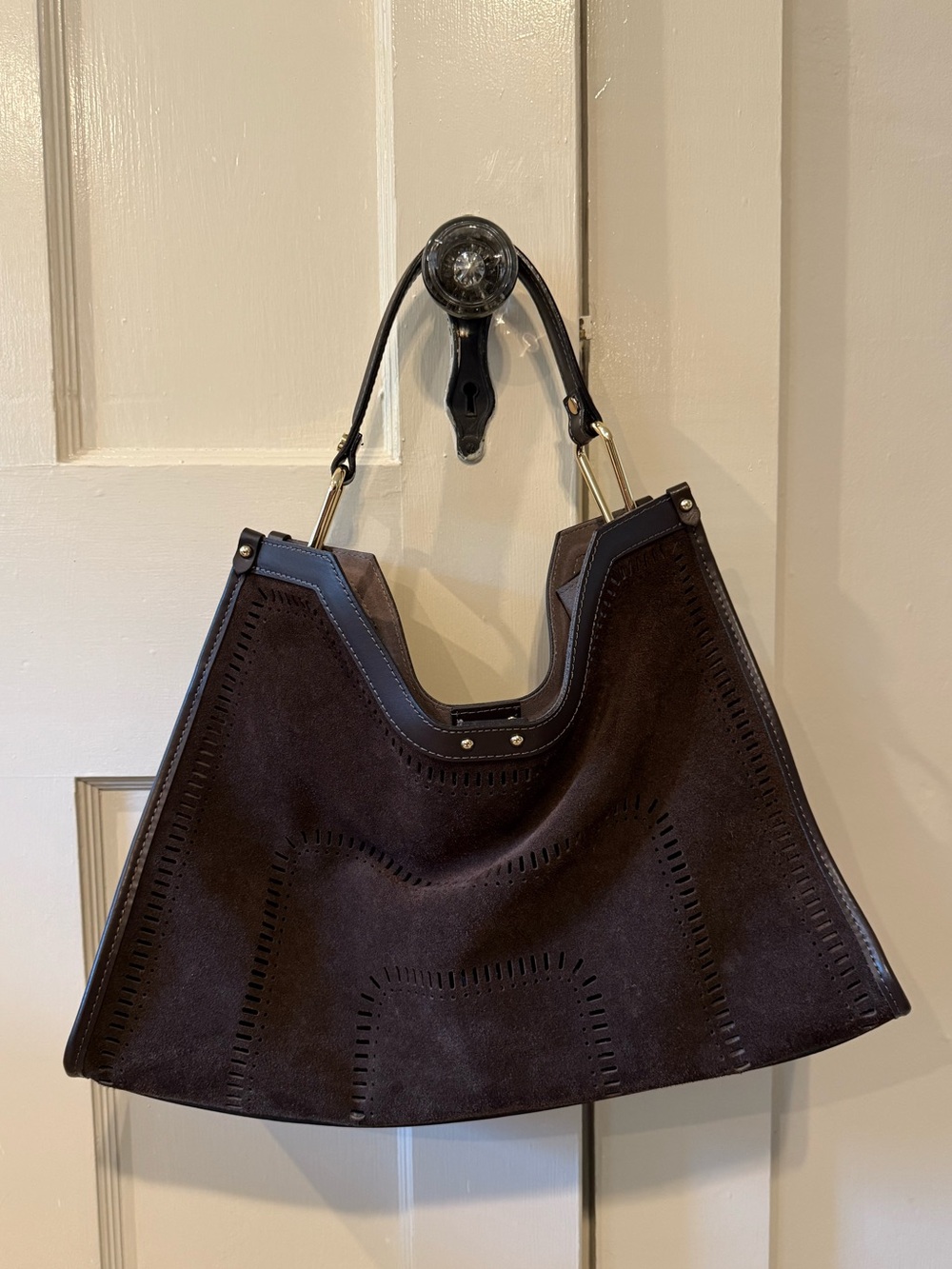 Slouchy suede hobo bag